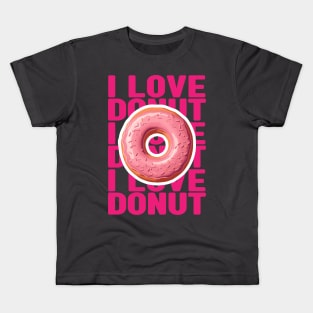 Pink donut illustration with text Kids T-Shirt